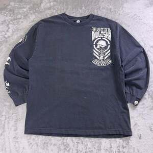 VTG Y2K Metal Mulisha Skull Long Sleeve T-Shirt Mens XL Faded Black Moto Graphic